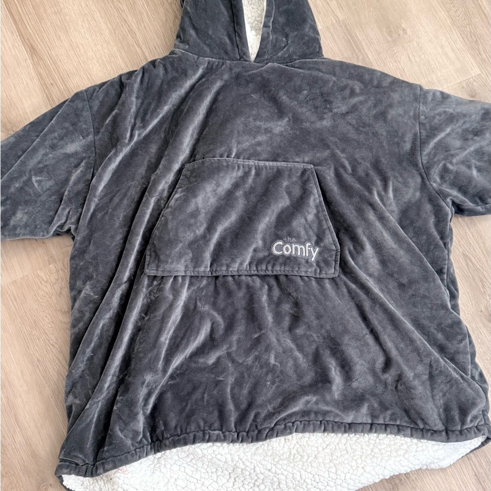 The Comfy Kids Hooded Wearable Blanket - Charcoal Gray